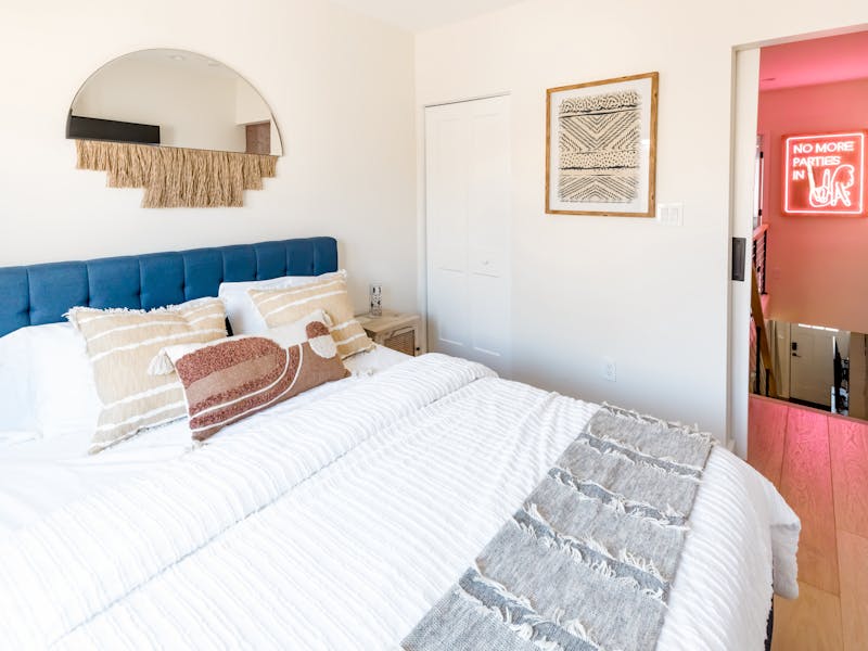 A private bedroom at a sober living home in Philadelphia.